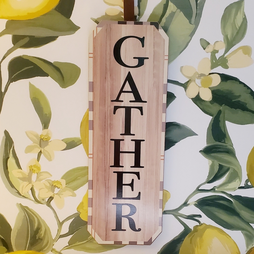 Wooden Gather Sign